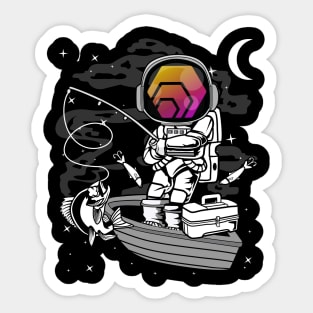 Astronaut Fishing HEX Coin To The Moon HEX Crypto Token Cryptocurrency Blockchain Wallet Birthday Gift For Men Women Kids Sticker